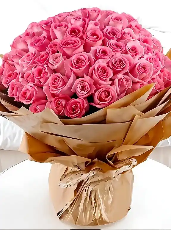 101 Adet Pembe Gül Buketi
