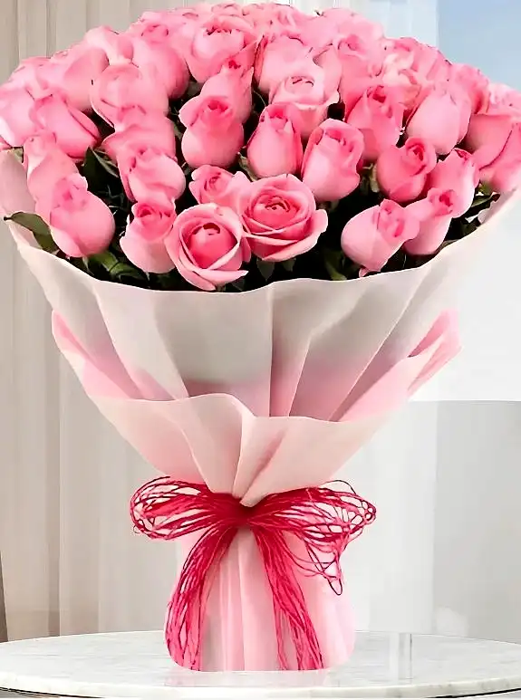 50 Adet Pembe Gül Buketi