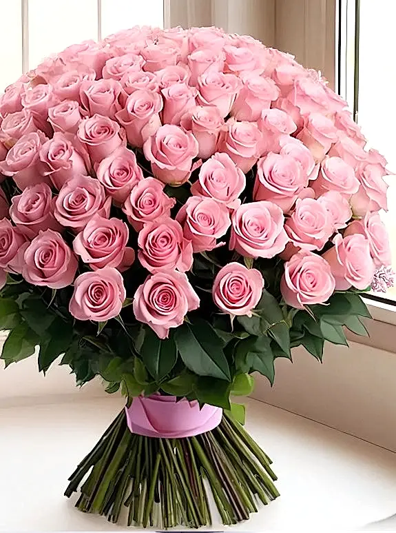 50 Tane Pembe Gül Buketi
